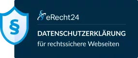 Siegel: eRecht24 - Datenschutzerklärung für rechtssichere Webseiten